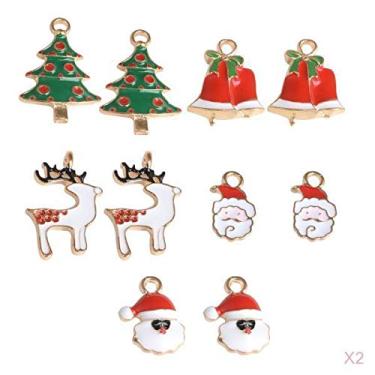 Imagem de barenx Pingentes de Papai Noel com flores de animais e 20 peças de cores mistas para pulseira de cabelo