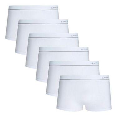 Imagem de Kit Com 6 Cueca Lupo Sunga Microfibra Sem Costura Original, Branco, GG