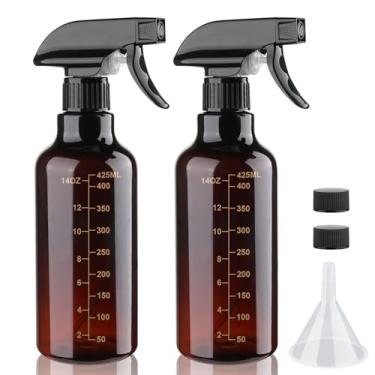 Imagem de Hethyo Frascos de spray de plástico de 500 ml, frasco pulverizador de névoa/fluxo com escala de 425 ml, frascos de spray de água vazios resistentes para cabelo, soluções de limpeza, plantas, pacote