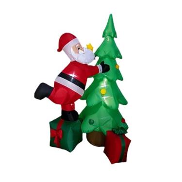 Imagem de oshhni Árvore de Natal inflável de 1,80 m para decoração externa, adereço divertido com luzes, ideal para jardim, festas e pátios durante as festas de fim de