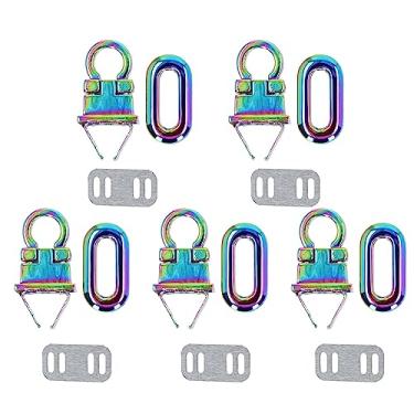 Imagem de Flip Lock Twist Turn Locks 5 Pcs Colorido Liga de Zinco Oval Bull Nose Clamshell Bloqueio de Bagagem para DIY Artesanato Bolsas Carteiras Messenger Bolsas de Ombro Hardware de