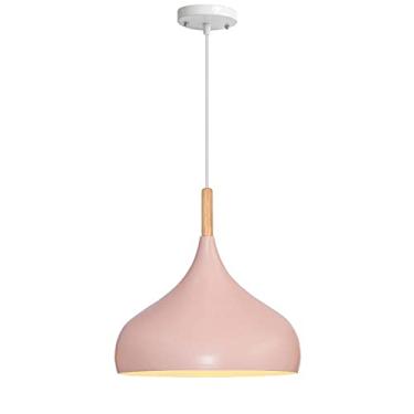 Imagem de CHENKUI Luzes pendentes americanas de lustre de madeira de cor nórdica macaron Lighting candeeiro suspenso industrial simples Shade País personalidade criativa iluminação E27 base para quarto