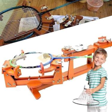 Imagem de JYXYXSCP Máquina de amarrar raquete de badminton, ferramenta pessoal estilo cabrestante para raquetes de squash, tênis, badminton