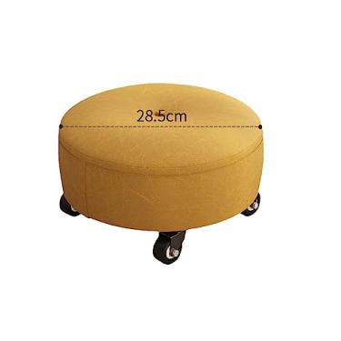 Imagem de BSNANCA Banqueta giratória com capacidade de peso de 100 kg para garagem, jardinagem, festas, salão de beleza, spa, banquinho portátil e compacto (gengibre)