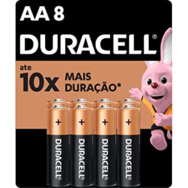 Imagem de Pilha Alcalina Duracell AA 1,5V 8 Unidades Alta Durabilidade Até 10x Duração Armazenamento 10 Anos