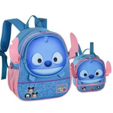 Imagem de Kit Mochila e Lancheira Creche Infantil Tsum Tsum Stitch-Unissex