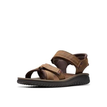 Imagem de Clarks Sandália esportiva casual masculina, Couro de cera de abelha, 44