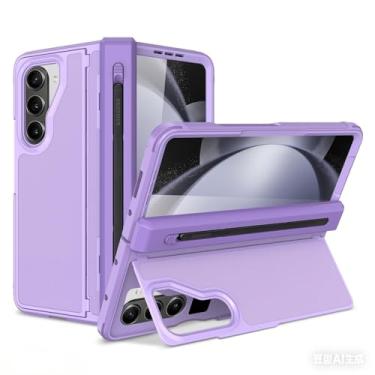 Imagem de Miimall Capa para Samsung Galaxy Z Fold 5 com protetor de tela de privacidade [S Pen e S Pen Holder] Protetor de dobradiça resistente à prova de choque anti peep Kickstand capas de telefone para