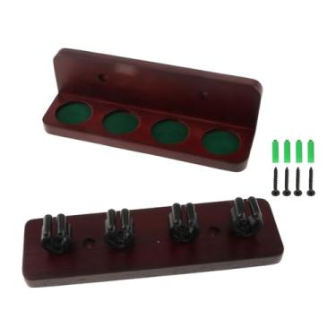 Imagem de oshhni Suporte de parede para tacos de bilhar, descanso para tacos, organizador de hastes para mesa de bilhar, ideal para bar em casa ou sala de descanso, Clarete