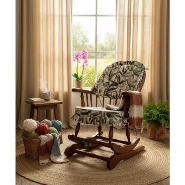 Imagem de Cadeira De Balanço Vinales Verde 90/40 X 60 X 50 - Madeira Maciça - Móveis De Gramado - Castanho