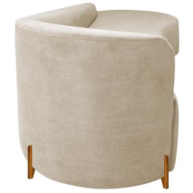 Imagem de Divã Recamier Orgânico França 180cm Lado Dir Pés Madeira Linho Cor Bege