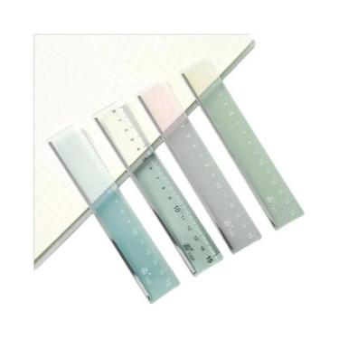 Imagem de Régua Plástica Transparente De 15cm Para Estudantes, Acessórios De Mes