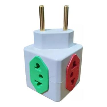 Imagem de Adaptador de Tomada Benjamin Cubo Colorido 4 Entradas 10A/20A – Avulso
