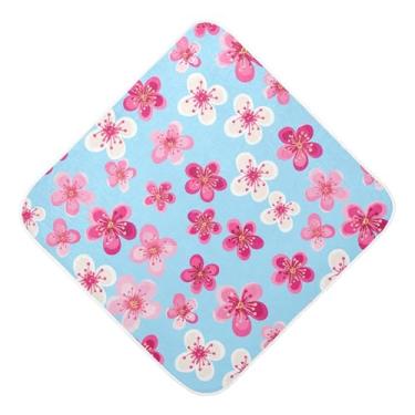 Imagem de Burbuja Toalha de banho para bebê Blossom Flowers - Toalha com capuz de musselina macia e absorvente para recém-nascidos, 89 x 89 cm