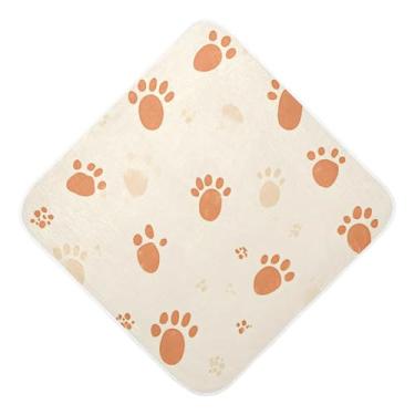 Imagem de Toalhas de bebê com capuz toalha de bebê absorvente ultra macia pegadas de animais musselina algodão toalhas de banho para recém-nascidos bebês bebês 89 x 89 centímetros