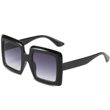 Imagem de Óculos de Sol Feminino Oversized com Lentes Degradê, Proteção UV400 e Proteção Masculina, Ideais para Esportes ao Ar Livre, Corrida e Ciclismo, Cinza Degradê