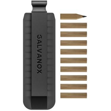 Imagem de Galvanox Lápis de carpinteiro de madeira em forma de broca plana para Leatherman multiferramentas (pequeno, para compartimento de boca) com suporte (pacote com 10)