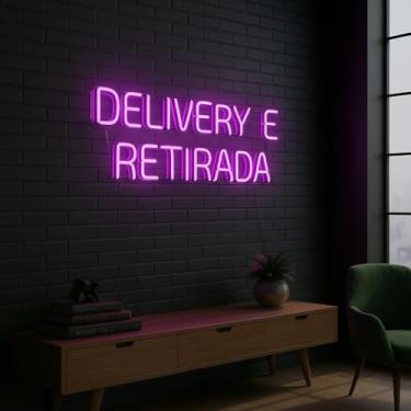 Imagem de Placa Neon Led Luminária Letreiro Delivery E Entrega 62cm A Escolher 127/220v (Rosa)