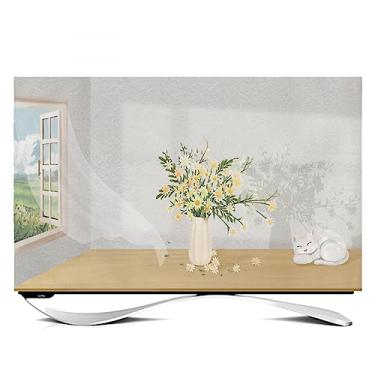 Imagem de Capa de TV Capa protetora contra poeira de TV para ambientes internos 81-203 cm moderna simples TV/computador capa protetora de tela universal para desktop/parede pendurada/capa curvada para monitor