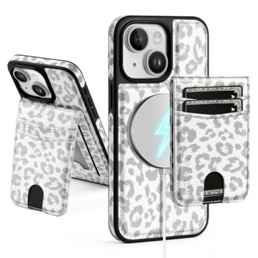 Imagem de SkyEagle Capa carteira magnética 2 em 1 removível para iPhone 13 compatível com porta-cartões mulheres e homens, couro sintético com bloqueio de RFID, compartimentos de crédito, para Apple 13,