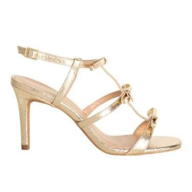 Imagem de Sandália Dm Glam Laço Fino Dourada-Feminino