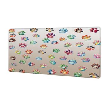 Imagem de Tapete de rato grande e fofo com pata de cachorro à prova d'água, protetor de mesa estendido para computador, base de borracha antiderrapante para escritório, computador, teclado, laptop e mesa de