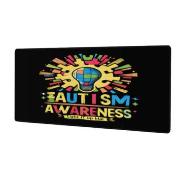 Imagem de Tapete de mouse grande com lâmpada colorida para autismo à prova d'água para computador estendido tapete protetor de mesa antiderrapante base de borracha para escritório, computador, teclado, laptop e