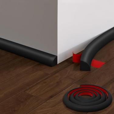 Imagem de Moldagem flexível de um quarto redondo, 295 cm para descascar e colar com acabamento redondo de borracha com autoadesivo, acabamento de moldagem dobrável à prova d'água para canto de borda de parede