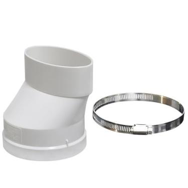 Imagem de Adaptador de ventilação de secador redondo para oval de 10 cm, conector de duto de secador de plástico com braçadeira de aço inoxidável, branco, para sistemas de ventilação de exaustão de ar
