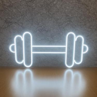Imagem de Placa Luminária Painel Neon Led - Peso Academia 20x40cm A Escolher (Braanco Frio)