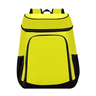 Imagem de Mochila térmica amarela para praia, 36 latas, impermeável, lancheira para trabalho, piqueniques, acampamento, caminhada