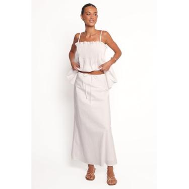 Imagem de Petal & Pup Saia feminina Elena-Algodão-Maxi-Branca, Branco, G
