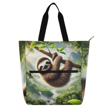 Imagem de Sacola descontraída para crianças e mulheres com zíper, lona personalizada, presente de trabalho escolar