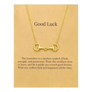 Imagem de Zurlcdye Colar de cavalo para mulheres, ferradura, boa sorte, ouro, delicado, pingente fofo, colar grosso, moderno, acessórios de joias de aniversário, presentes, Zinco, Sem Pedra Preciosa