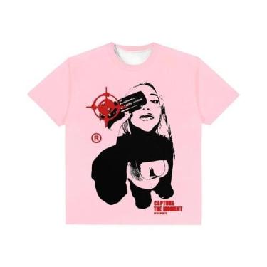 Imagem de Camiseta Vintage Punk Harajuku Com Estampa Gráfica Y2K Hip Hop E-girl,