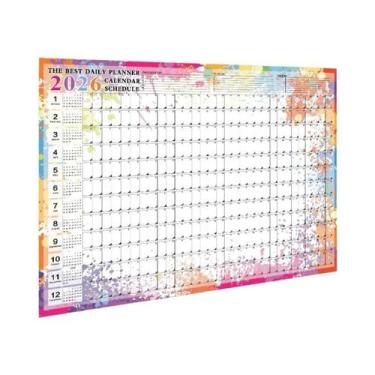 Imagem de Calendário De Parede Grande 2026 2025 Com Adesivos Kawaii, Planejador 