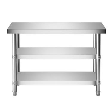 Imagem de Mesa de trabalho de aço inoxidável, mesa de preparação de alimentos, mesa de aço inoxidável para preparação e trabalho, mesa de trabalho comercial pesada, mesa de metal para cozinha comercial, mesa de