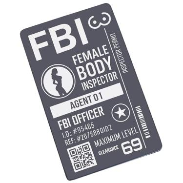 Imagem de Funny FBI Metal Wallet Card Female Body Inspector Novelty Gag Gift Badge, Prank Joke Present for Men, Adult Humor Stocking Stuffer, Fake ID Accessory for Birthday Party Exchange