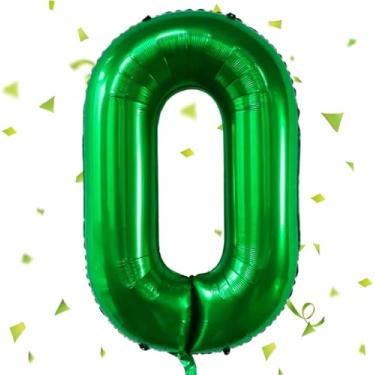Imagem de Balões de números verdes, balão verde escuro de 40 polegadas 0.festa de aniversário decoração de aniversário de casamento crianças meninas meninos