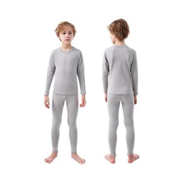 Imagem de Conjuntos De Roupa Térmica De Inverno Para Meninos E Meninas, Camiseta