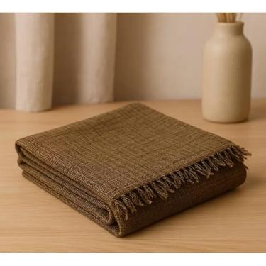 Imagem de Mantas Decorativas 100% Algodão - Conjunto Luxuoso para Cama e Sofá, Modelos Exclusivos, Macias e Laváveis(M.KING 3mx1,80 BROWNIE)