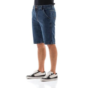 Imagem de Bermuda Jeans Masculina Arauto Confort, Azul médio, 44