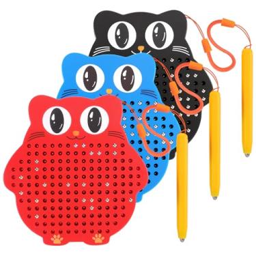 Imagem de Soulchen 3 Pcs Mini Magnetic Drawing Board Activities Kit with Beads and Magnet Stylus Pen Cute Owl Travel Magnetic Supplies for Airplane Car Ride Activities