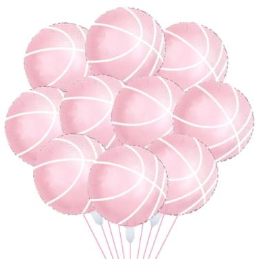 Imagem de 10 peças de balão esportivo de aniversário, copa do mundo, decoração de festa esportiva, festa temática esportiva para vôlei, beisebol, tênis e basquete, competições de bola esportiva (basquetebol)