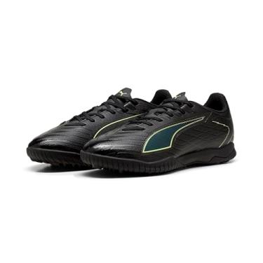 Imagem de PUMA Chuteiras de futebol masculinas, Puma Terreno preto efervescente verde claro, 8.5 Women/7 Men