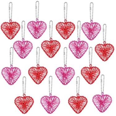 Imagem de Geosar 24 peças de enfeites de árvore de coração, bolas de coração decorativas de arame de alumínio a granel, enchimento de vasos, para decoração de festa de aniversário de casamento, árvore de mesa