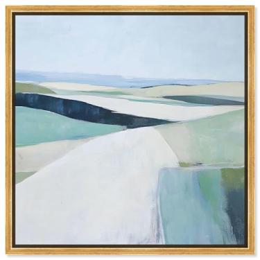 Imagem de Art Remedy Paisagem abstrata de tela Undulating Horizons, moldura dourada, 40,6 cm x 40,6 cm