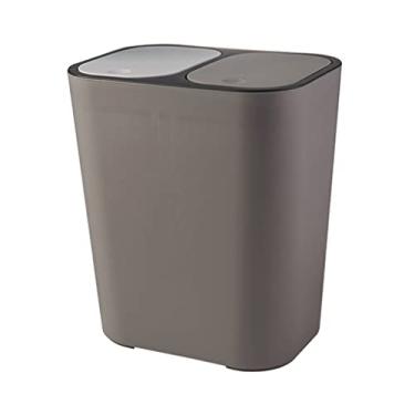 Imagem de Caixote do lixo doméstico lata de lixo de tubo duplo com tampa prensa lata de sortitrash cozinha banheiro banheiro escritório grande armazenamento latas de lixo lixeira