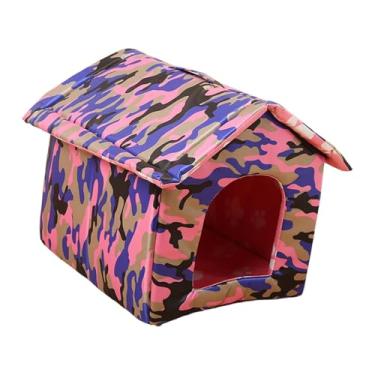 Imagem de Generic Casinha para gatos de exterior, cama em forma de caverna para animais de estimação, fácil de montar e lavável, abrigo de inverno para cães, ideal para, M 38x35x38cm