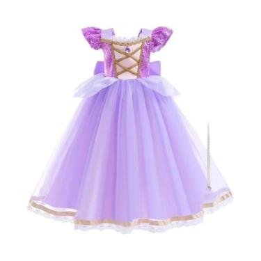 Imagem de Vestido de Princesa Rapunzel para Crianças - Fantasia de Cosplay Enrol
